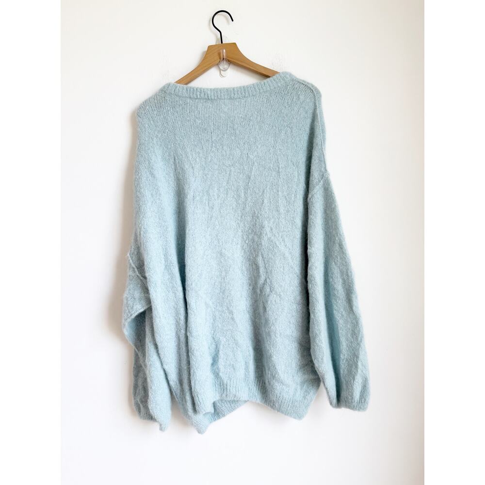 Free People Angelic Balloon Sleeve Sweater Medium Blue - Picture 4 of 5